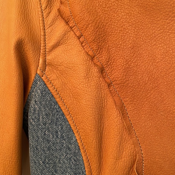 Leather & Jean Button-up Shirt - Picture 6 of 10